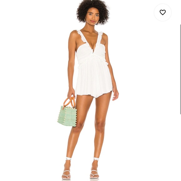 Tularosa Pants - Tularosa Hollis Ruffle Romper in White Small NWT